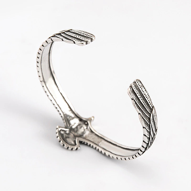 Viking Eagle Cuff Bracelet Adjustable Open Eagle Wings Bangle for Men Women Indian Tribal Wildlife Jewelry Accessories