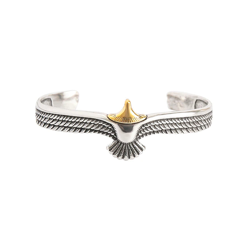 Viking Eagle Cuff Bracelet Adjustable Open Eagle Wings Bangle for Men Women Indian Tribal Wildlife Jewelry Accessories